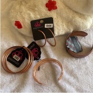 PAPARAZZI COPPER Bracelet and Hoop Set
